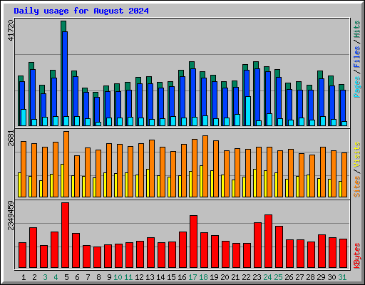 Daily usage for August 2024